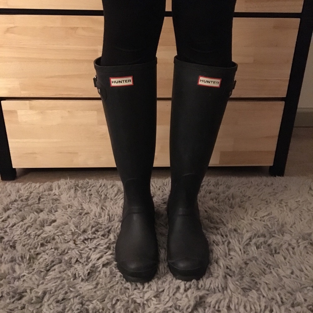 Matte Black Hunter Rain Boots